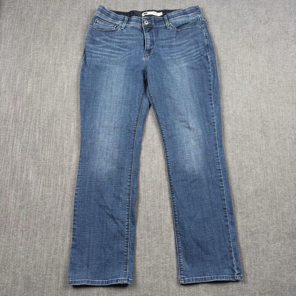 Levis 525 Straight Leg Womens Size 12 Jeans Medium Wash Perfect Waist Stretch